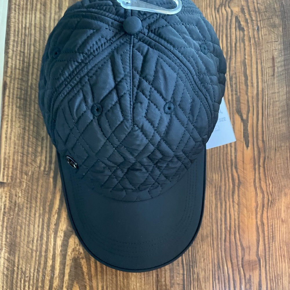 NWT - Women’s Michael Kors Black Quilted Baseball Cap